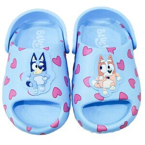 GROUND UP BLUEY TODDLER KIDS BRAND NEW BLUE VALENTINE'S DAY SLIDES SIZE 7-8